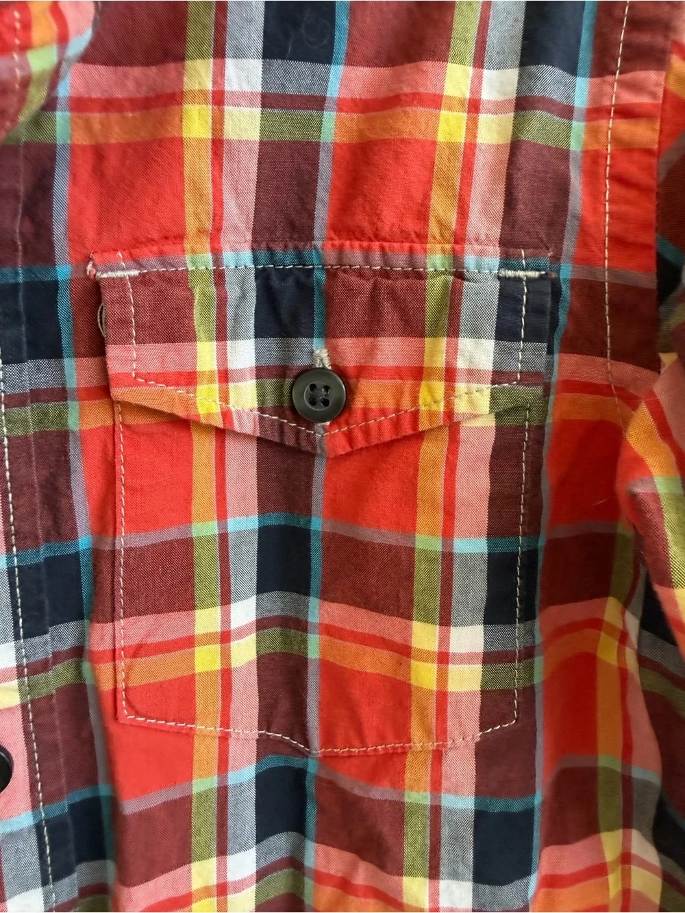 Gap Kids Boys Plaid Button Down Shirt XS Red Fall